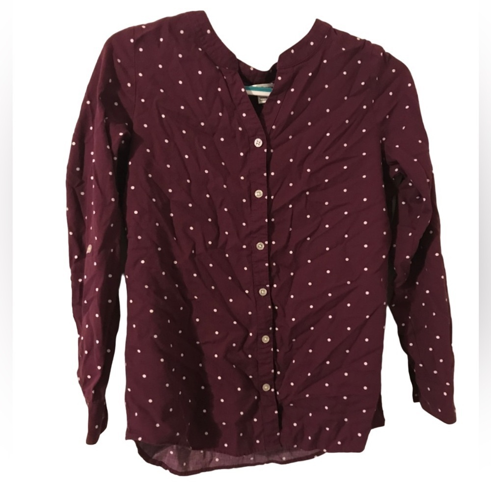 Croft & Barrow Purple & White Long Sleeve Button Up Women’s Size Small Shirt